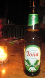 Cold bottle of Tona Nicaraguan beer