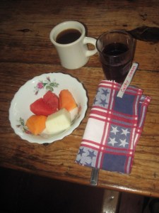 Fresh Fruit, Coffee and Juice at Finca