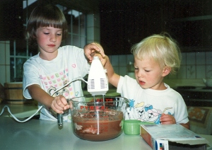 Megan and Sarah bake a cake 1991